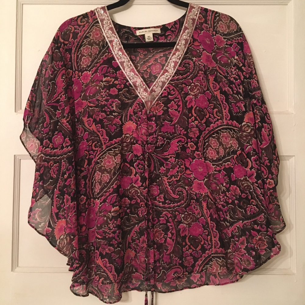 Banana Republic | Boho Paisley Sheer Top